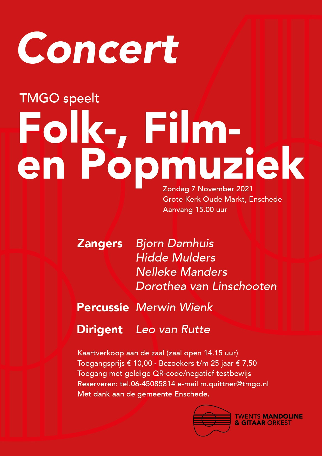 Folk, Film & Popmuziek – Jaarconcert (Grote Kerk Enschede) 7 november 2021